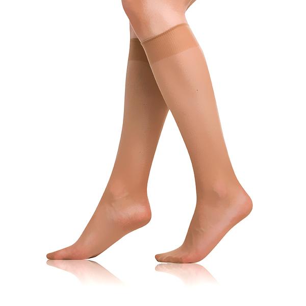 DIE PASST KNEE-HIGHS 20 DEN 10x - Dámské matné silonkové podkolenky 10 ks - almond
