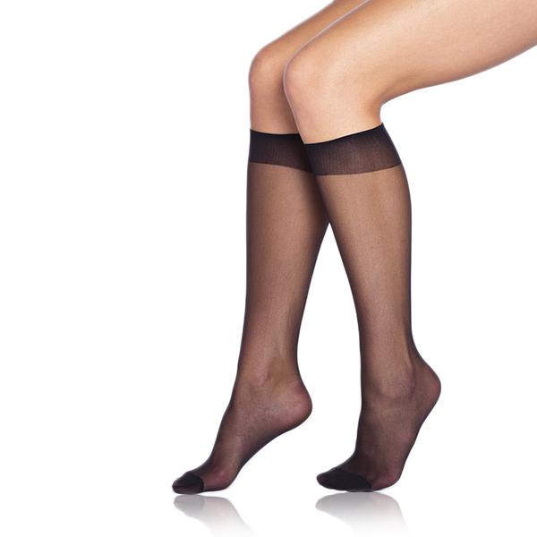 DIE PASST KNEE-HIGHS 20 DEN 5x - Dámské matné silonkové podkolenky 5 ks - černá
