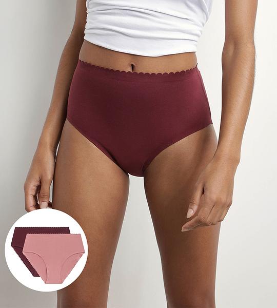 DIM BODY TOUCH HIGHWAIST BRIEF - Dámské boxerky 2ks - fialová - světle růžová