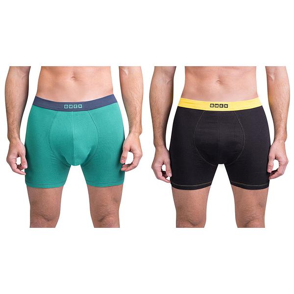 SPORT BOXER 2x - Sportovní pánské boxerky 2 ks - zelená - černá