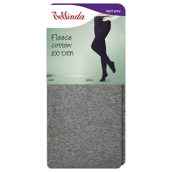FLEECE COTTON 100 DEN - Neprůhledné punčochové kalhoty - šedá