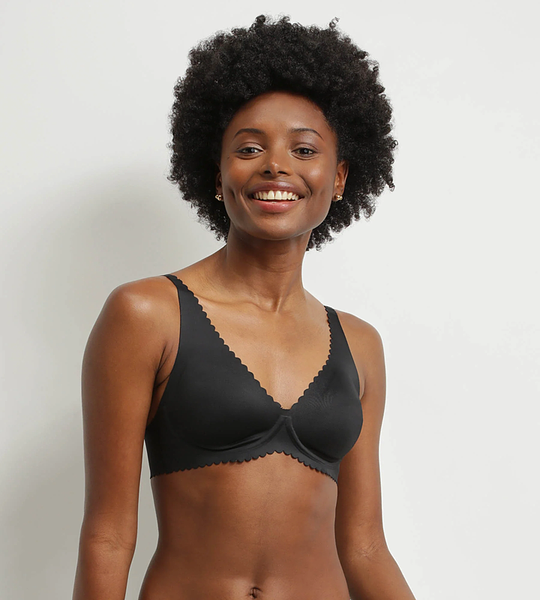 DIM TRIANGLE BODY TOUCH BRA - Dámská podprsenka s kosticí - černá